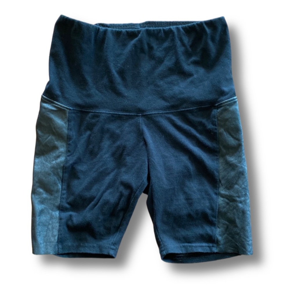Authentic Mary Rich high waisted biking shorts with leather panels